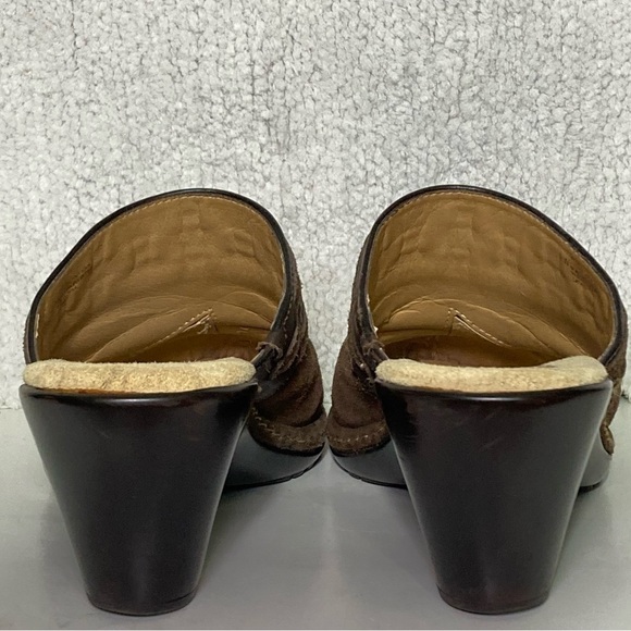 SoftSpots Cath Womens Brown Suede Leather Slip On Mule Heels Shoes SZ US 9 W - Picture 4 of 11